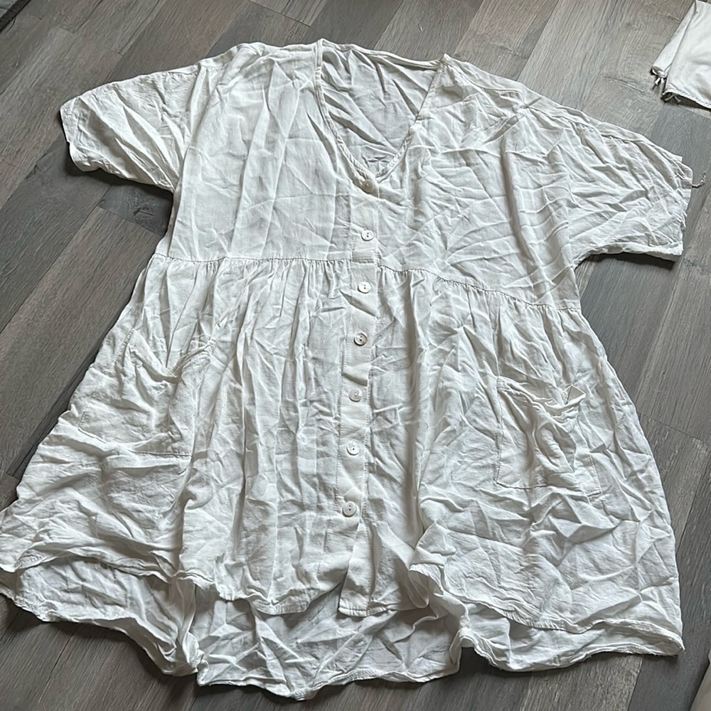 White swimsuit cover